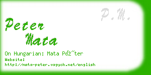 peter mata business card